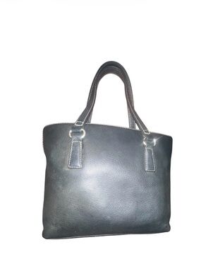 Vintage Fossil Black Pebbled Leather Satchel Bag #75082